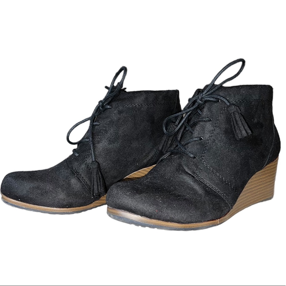 Black Dr. Scholl’s Memory Foam Lace Up Wedges